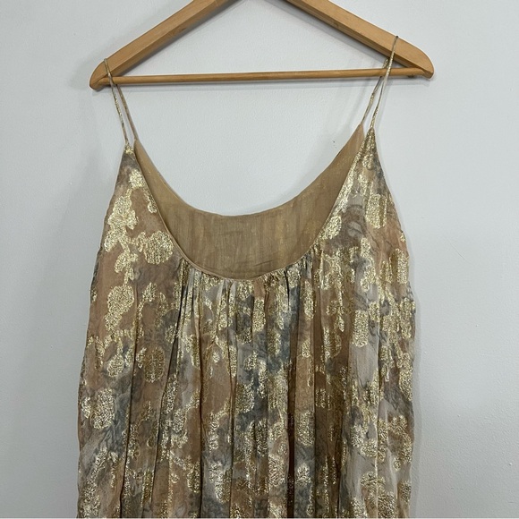 Mes Demoiselles Aspasie Printed Metallic Slip Dress size 40/8 - Picture 9 of 10